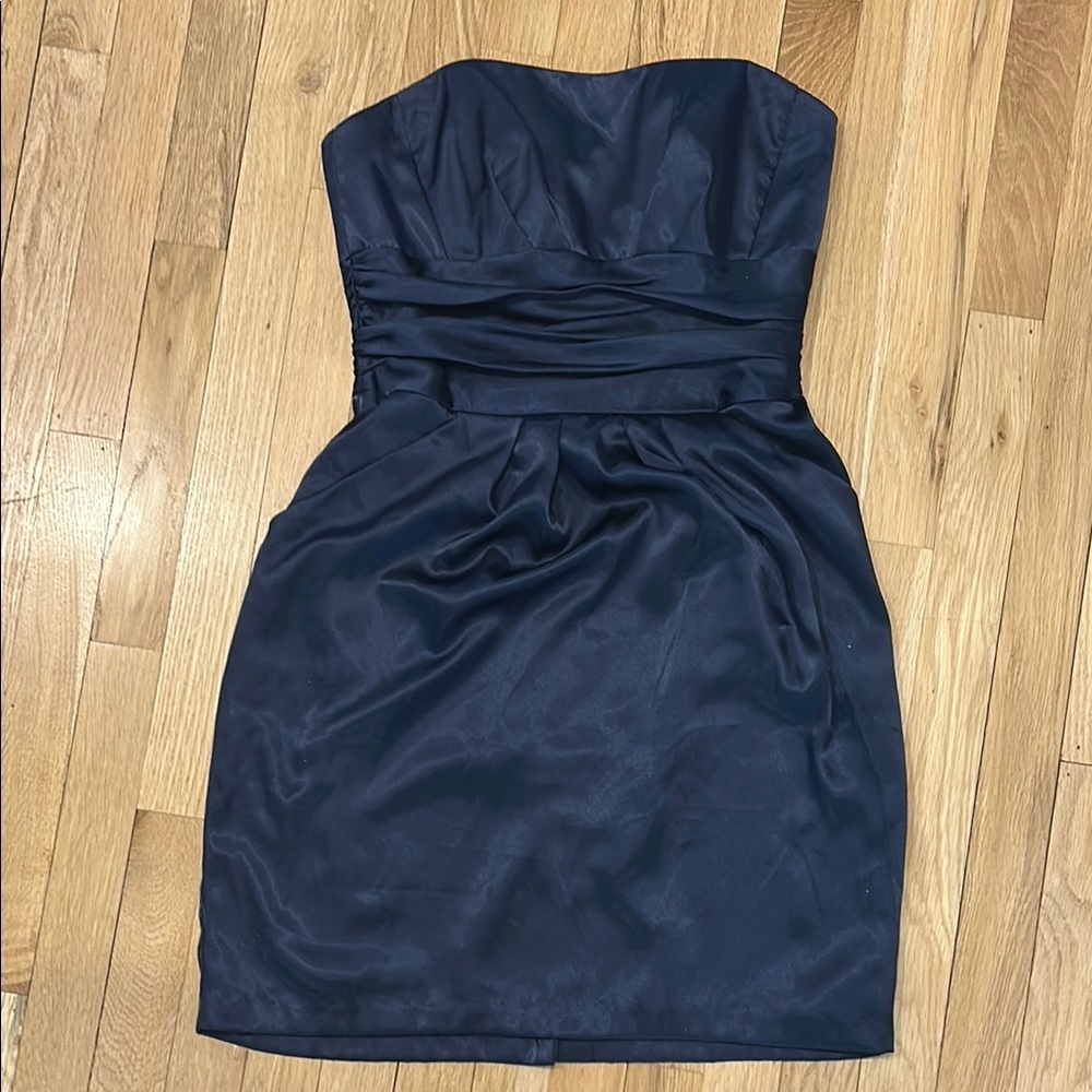 Elegant Navy Strapless Dress